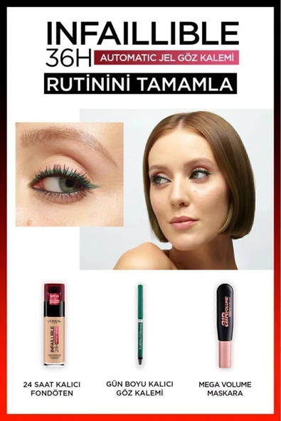 Infaillable Automatic Jel Göz Kalemi - Zümrüt Yeşili - Resim 6