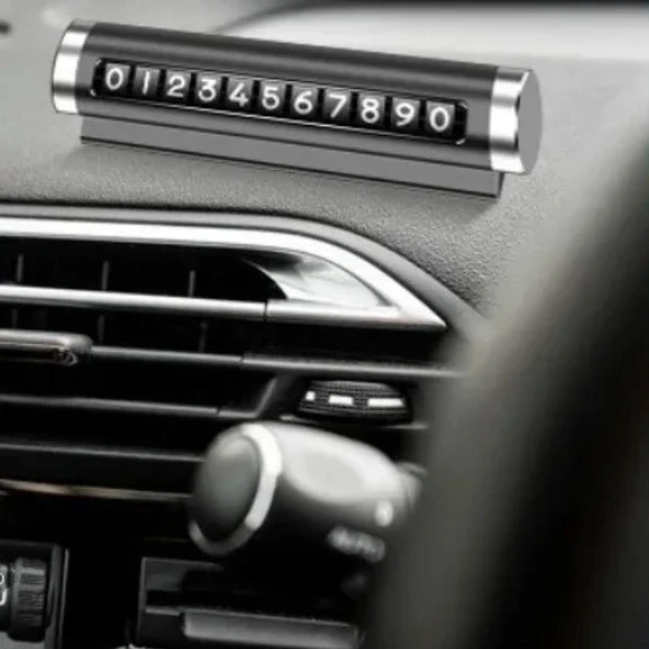 Alüminyum Kasa Siyah Renk Çevirmeli Araç Içi Telefon Numaratörü Park Oto Numaratörü (5314) - Resim 5