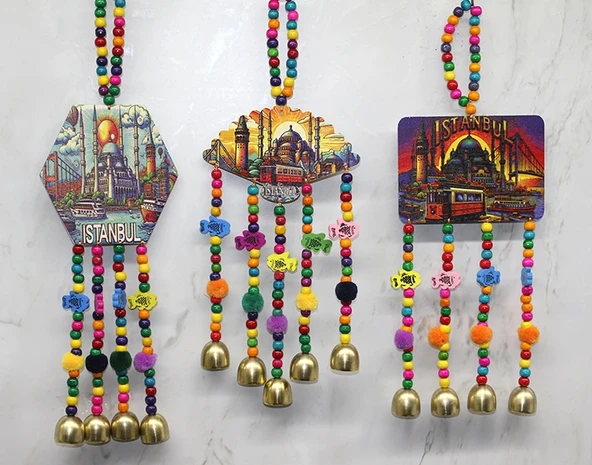MDB İstanbul Temalı Renkli Boncuklu Asmalı Rüzgar Çanı ürün görseli 1