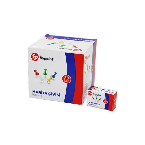 600 ADET HARİTA ÇİVİSİ RENKLİ = 20PCS X 30 (5314) ürün görseli 1