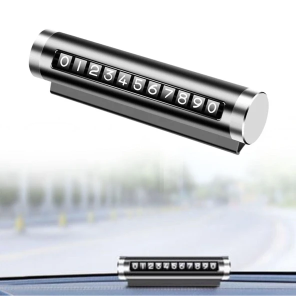 Alüminyum Kasa Siyah Renk Çevirmeli Araç Içi Telefon Numaratörü Park Oto Numaratörü (5314) ürün görseli
