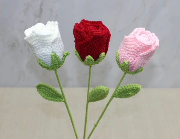 MDB El Örgüsü Tekli Gül Gonca ürün görseli 1