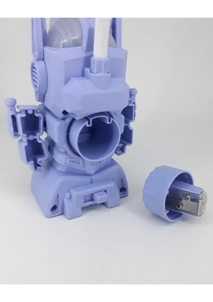 LEBRON Işıklı Şarjlı Kalemtraşlı Robot Masa Lambası MAVİ - Resim 2