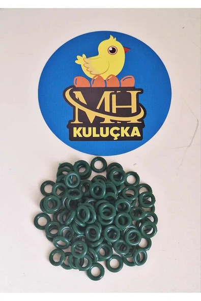 Plastik Güvercin Boncuğu Halkası koyu yeşil renk 100 Adet ürün görseli 1