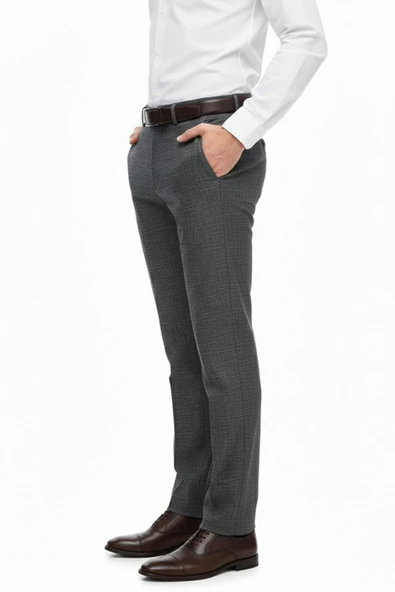 Erkek Regular Fit Hasır Kumaş Pantolon Likra Kumaş BGL-ST05039 - Resim 4