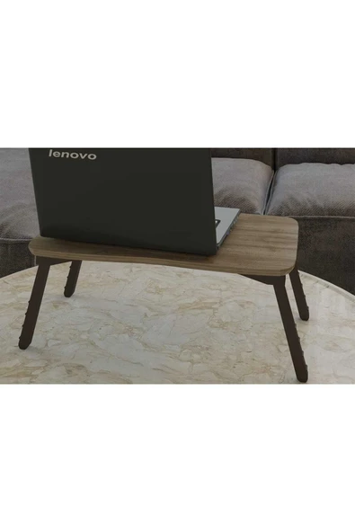 Laptop Sehpa Çalışma Kahvaltı Masası Ceviz ürün görseli 1