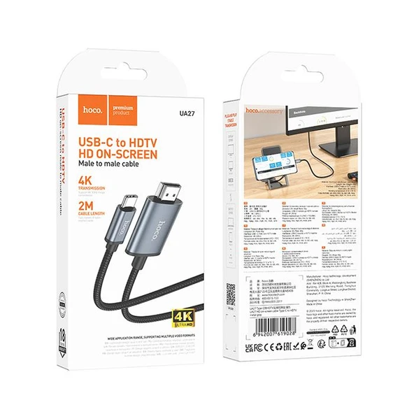 Hoco UA27 Type-c To HDMI HDTV Dönüştürücü Adaptör (4K 30Hz) Kablo - Resim 8
