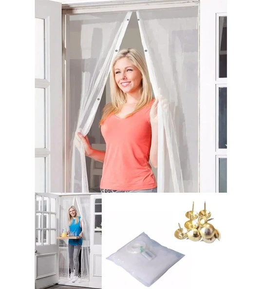 Mıknatıslı Kapı Sinekliği Tül Perde 105 x 210 cm (5314) - Resim 2