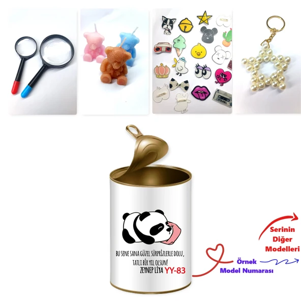 Kişiye Özel Sevimli Yılbaşı Hediye Kutusu  Sevgiliye, Ablaya, Kardeşe, Dosta, Kankaya, Arkadaşa Sürpriz Temalı Hediye Kutusu - (100 Yeni Yıl Model) - Resim 2