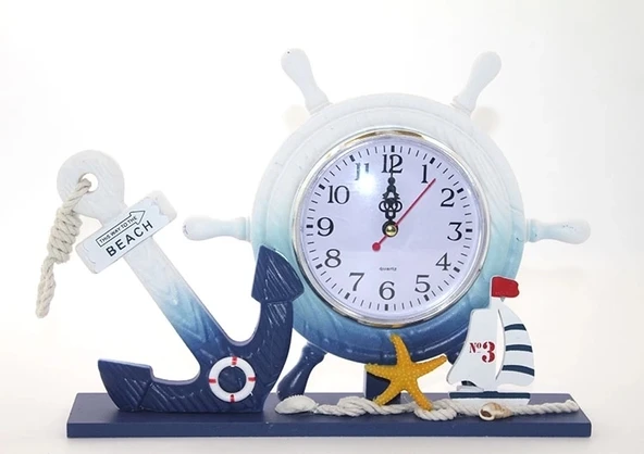 Ahşap Marin Dümenli Saat Alk2454 ürün görseli