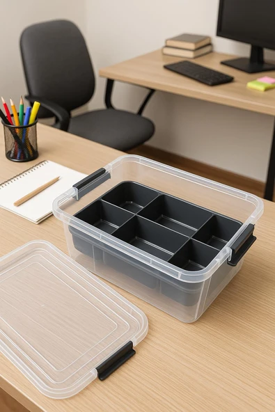 3,20 L Şeffaf Saklama Kutusu & Organizer Düzenleme Kutusu - Resim 4