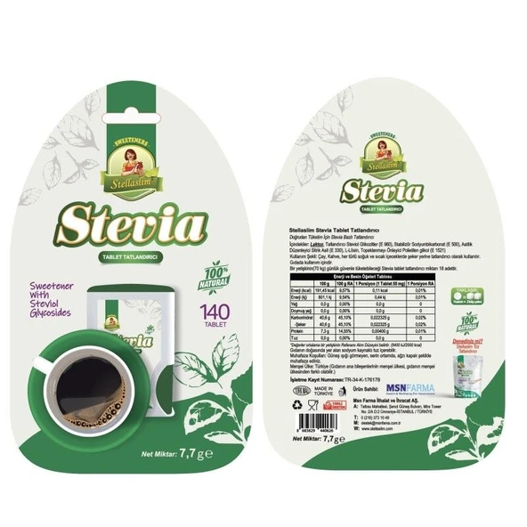 Stellaslm Stevia Tatlandırıcı 140 Tablet ürün görseli