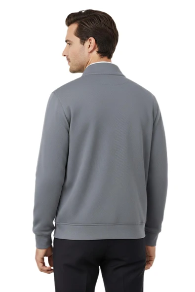 Erkek Spor Hakim Yaka Fermuarlı Hırka Regular Fit BGL-ST04947 - Resim 7