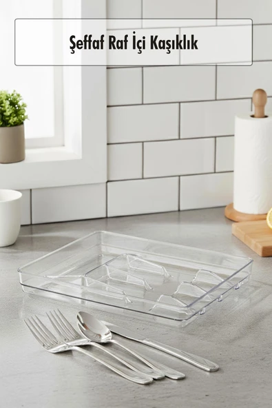 Şeffaf Akrilik Raf İçi Kaşıklık 26,5×34,5×4,5 cm ürün görseli