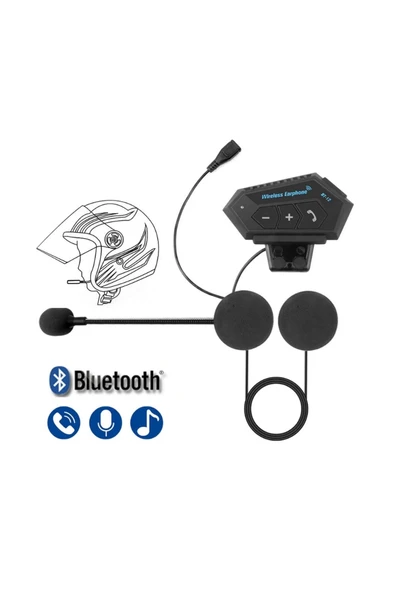Bt12 Kask Kulaklık Bluetooth Motosiklet Kulaklık Interkom Motorsiklet Kulaklık ürün görseli 1