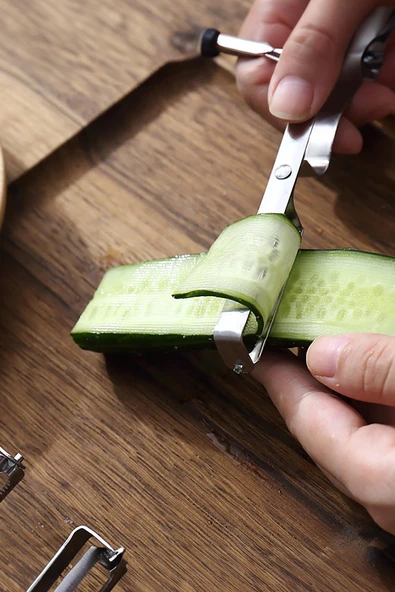 Paslanmaz Çelik Yan Soyacak 16 cm Renkli Sebze ve Meyve Soyacağı - Resim 2