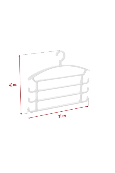 Beyaz Pantolon Askısı & Dolap Düzenleyici Askı - Resim 3