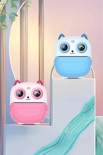 Dijital Video Fotoğraf App Destekli Çocuk Kamerası Termal Resim Kağıt Baskılı Yazıcı Pembe - Resim 4