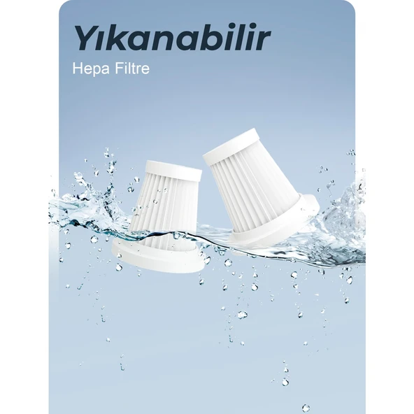 Auhma Ahv-02 Kablosuz Araç Içi Süpürge Mor | 17000PA Güçlü Vakum | Fırçasız Motor | Üfleme & Vakum Özellikli | 9 Başlık + Type-C Kablo - Resim 5