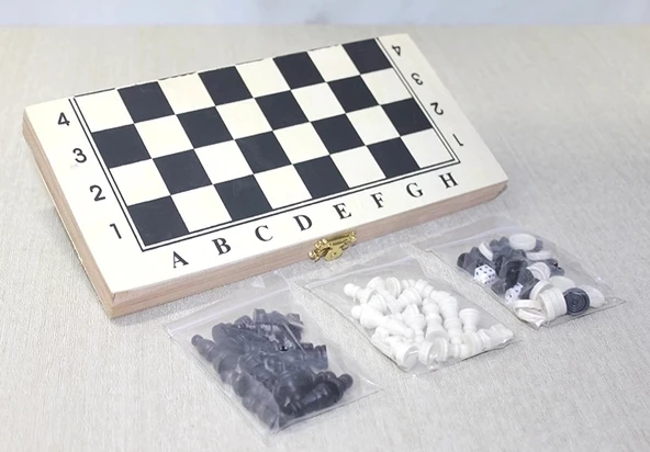 Ahşap Kutulu Satranç Ve Tla Seti Alk4026 ürün görseli 1