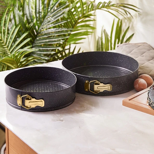 Emsan Circle 2 li Kelepçeli Kek Kalıbı Seti Gold ürün görseli