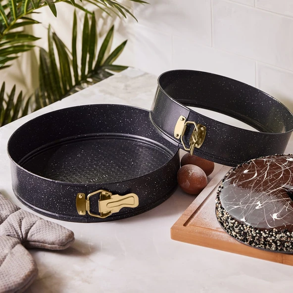 Emsan Circle 2 li Kelepçeli Kek Kalıbı Seti Gold - Resim 4