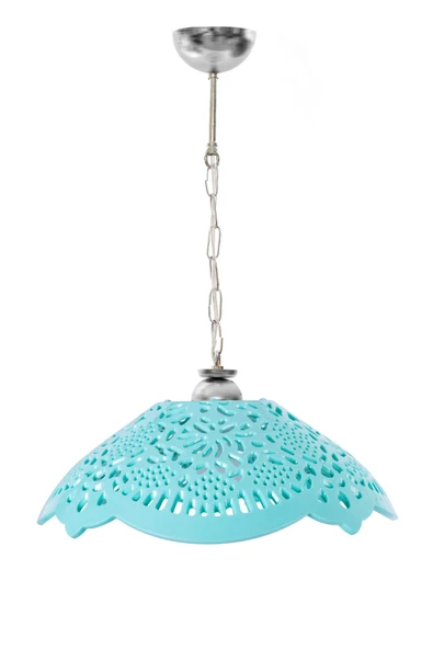 Turkuaz Akrilik Avize Soft Modern Aydınlatma 35x35x12 cm - Resim 3