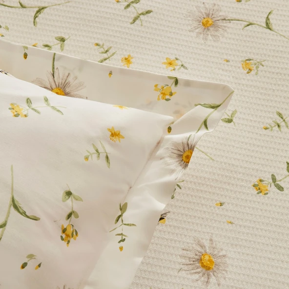 Karaca Home Emma  Pamuk Çift Kişilik Pike Takımı Sarı - Resim 2