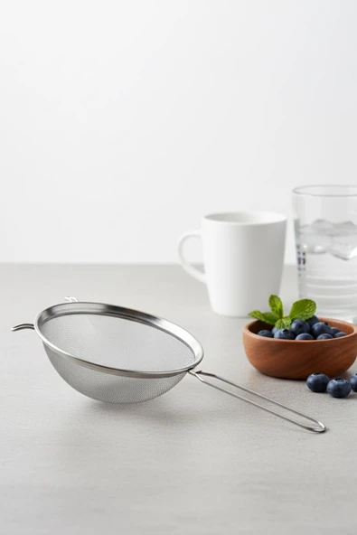 Paslanmaz Çelik Saplı Derin Süzgeç 20 cm Metalik Gri - Resim 2