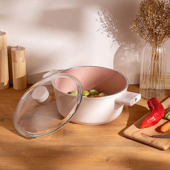 Emsan Swiss Crystal Derin Tencere Pembe 24 cm ürün görseli