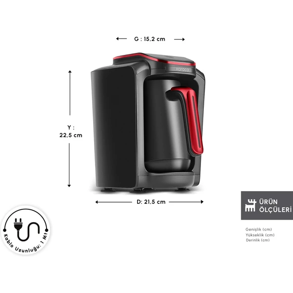 Karaca Hatır Neo Türk Kahve Makinesi Cranberry - Resim 3