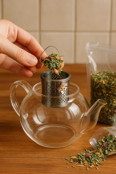 Paslanmaz Çelik Kapaklı Çay Süzgeci 8 cm - Resim 2