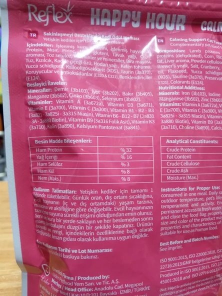 Reflex Happy Hour Kedi Ödülü Urinary Cocktail Calmness 60 Gram x 9 Paket - Resim 2