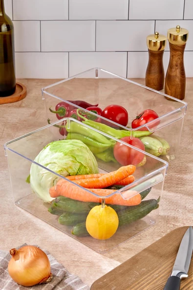 2 Li Buzdolabı Organizeri & Buzdolabı Düzenleyici 6 lt - Resim 2