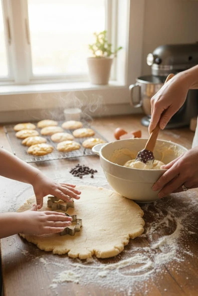 4’lü Silikon Kurabiye Kalıplı Spatula Seti - Resim 3