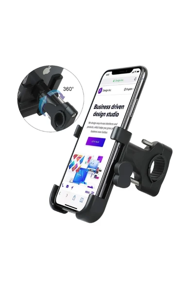 Alüminyum Gövdeli Metal Gidon Bağlantılı Motosiklet Telefon Tutucu 7 İnç Xl ürün görseli 1
