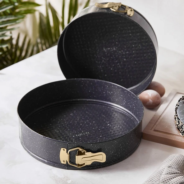 Emsan Circle 2 li Kelepçeli Kek Kalıbı Seti Gold - Resim 2