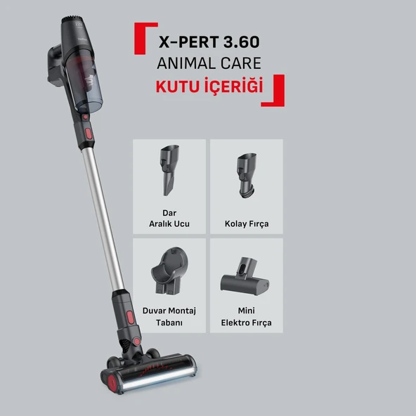 TEFAL TY6993 X-Pert 3.60 Kablosuz Dikey Şarjlı Süpürge Evcil Hayvan Dostu - Resim 8