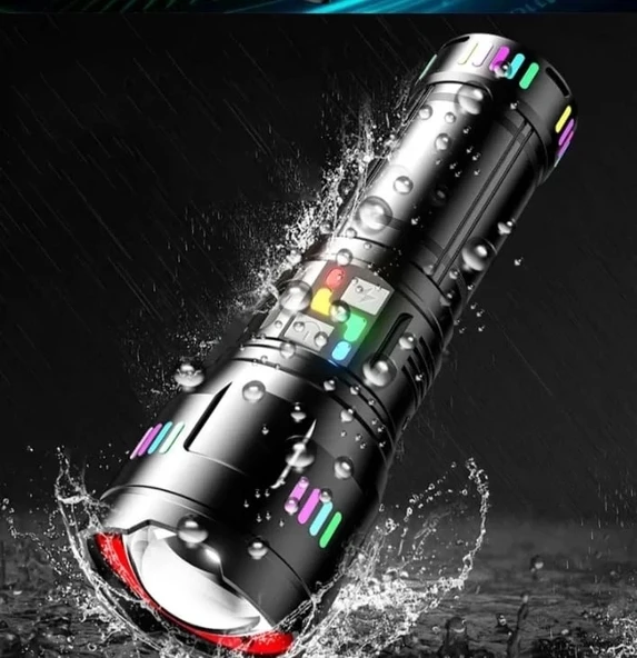 Pro F-3002 Alüminyum Tg Led Gece Şeritli Type-c Şarjlı El Feneri - Resim 2