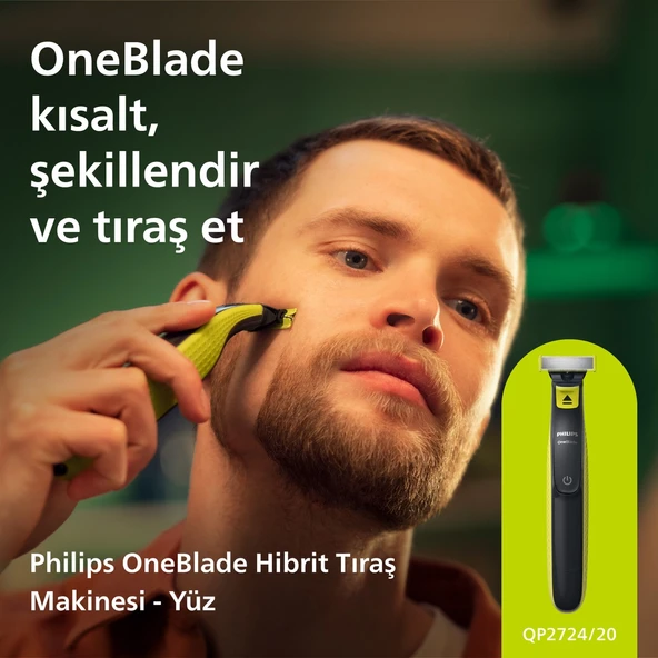 Philips OneBlade QP2724/20 Elektrikli Tiras Makinesi - Sakal & Vücut - Islak & Kuru Kullanim - Resim 9