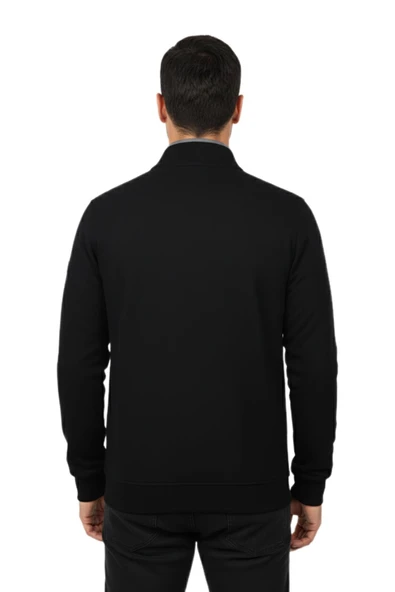 Erkek Spor Hakim Yaka Fermuarlı Hırka Regular Fit BGL-ST04948 - Resim 4