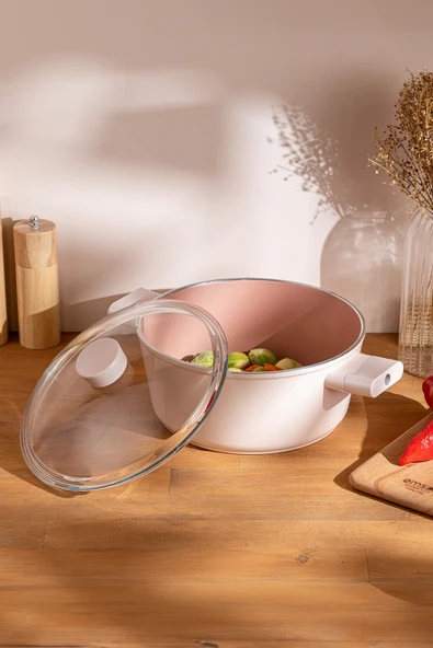 Emsan Swiss Crystal Derin Tencere Pembe 24 cm - Resim 10