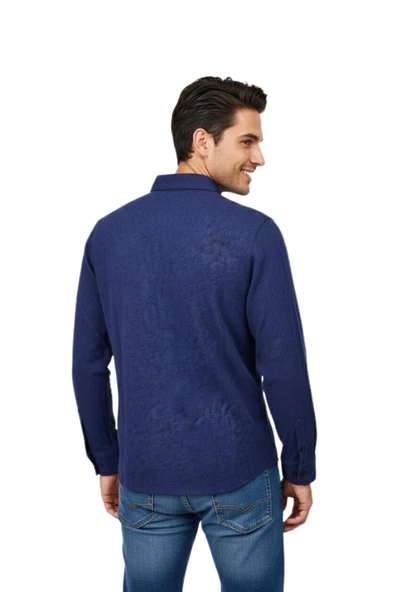Erkek Spor Silim Fit Dokuma Gömlek BGL-ST04946 - Resim 11