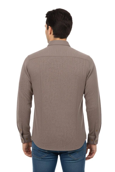Erkek Spor Silim Fit Dokuma Gömlek BGL-ST04946 - Resim 12