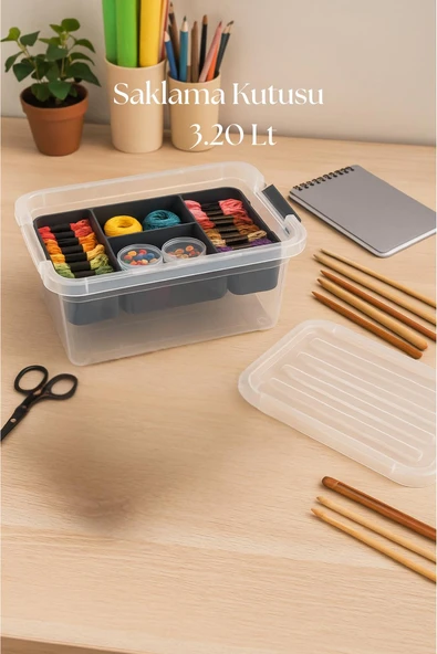 3,20 L Şeffaf Saklama Kutusu & Organizer Düzenleme Kutusu ürün görseli 1