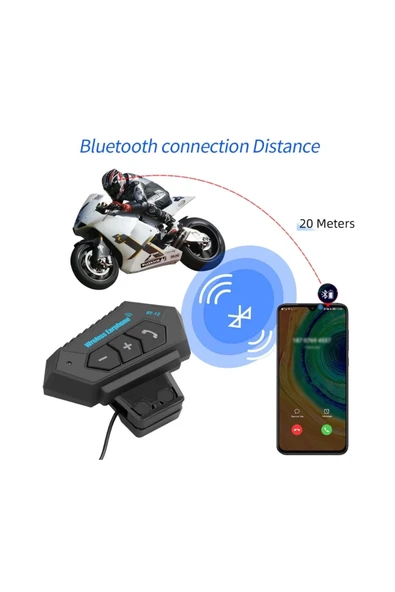Bt12 Kask Kulaklık Bluetooth Motosiklet Kulaklık Interkom Motorsiklet Kulaklık - Resim 3