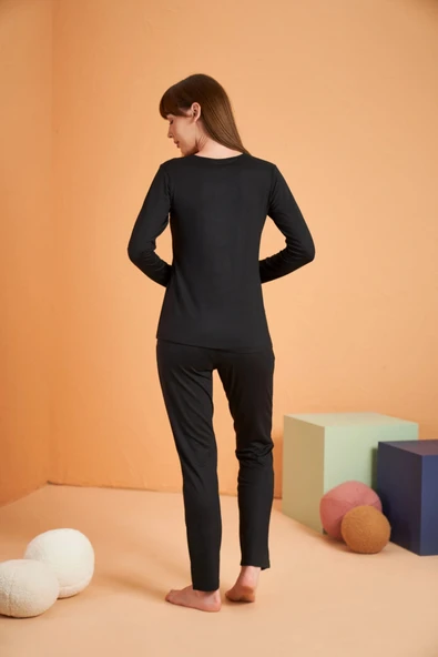 MDB PJS 28048 Kadın Patlı Pijama Takım - Resim 3