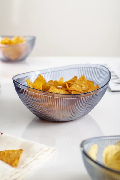 Akrilik Barok Lacivert Orta Boy Oval Meyve & Salata Kasesi & Karıştırma Kabı / 1,6 Lt  (CAM DEĞİLDİR) - Resim 2