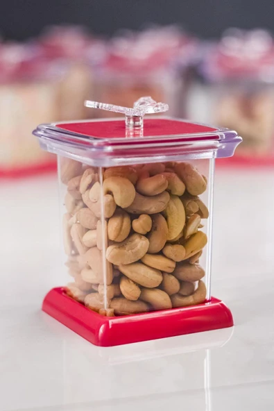 Akrilik Fuşya 12 Li Baharat Kavanozu & Baharatlık & Baharatlık Seti 200 ML ( CAM DEĞİLDİR ) - Resim 3