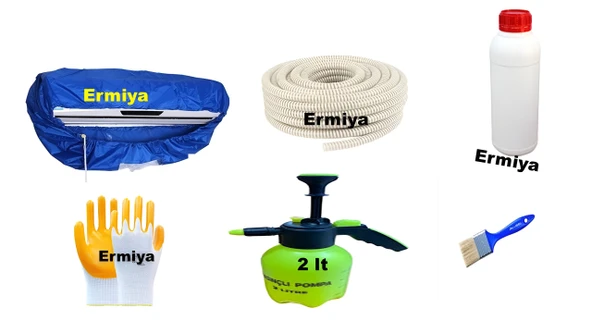 Küçük Çocuk 9-12-18 Btü Kliima Temizleme Kiti Branda-Hortum 1 Lt İlaç-2 Lt Pompa-Eldiven-Fırça ürün görseli 1